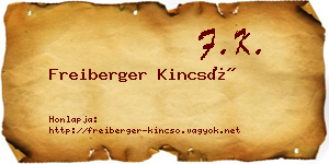 Freiberger Kincső névjegykártya