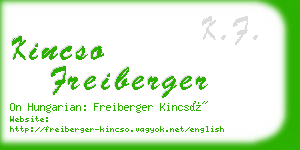 kincso freiberger business card